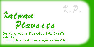 kalman plavsits business card